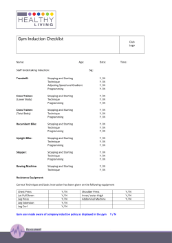 F2. Gym Induction Checklist