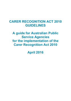 Carer Recognition Act 2010 Guidelines
