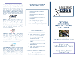 High School Softball/Baseball Players PREPARING