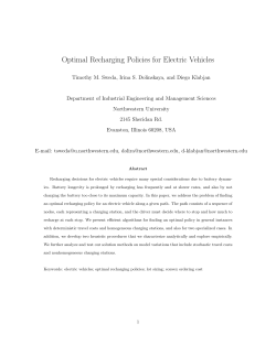 Optimal Recharging Policies for Electric Vehicles