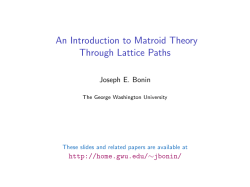 An Introduction to Matroid Theory Through Lattice Paths