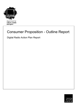 Consumer Proposition - Outline Report