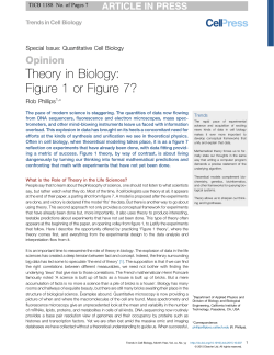 Theory in Biology: Figure 1 or Figure 7? - Rob Phillips Group
