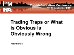 Trading Traps or What is Obvious is Obviously Wrong