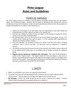 Pinto League Rules and Guidelines