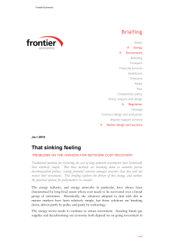 Briefing - Frontier Economics