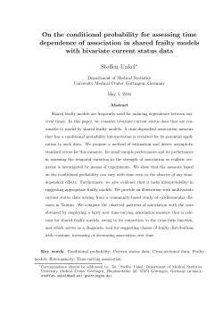 On the conditional probability for assessing time dependence of