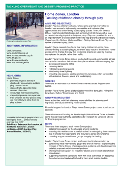 Home Zones, London Tackling childhood obesity through play