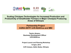 Scaling Chickpea Technologies for Increased - N2Africa