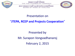 JTEPA, RCEP and Projects Cooperation