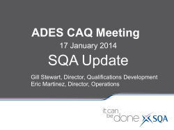 00 SQA Presentation – ADES CAQ Meeting – 17 Jan