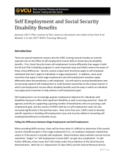 Self-Employment and Title II Disability Benefits