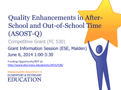 ASOST-Q Grant Info Session 6-6-14
