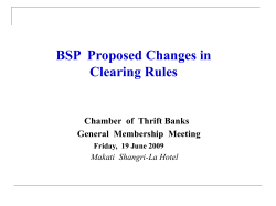BSP Proposed Changes in Clearing Rules Implication