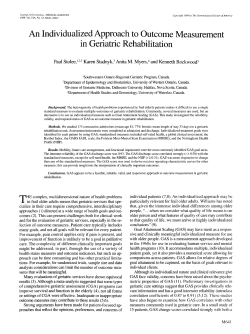 An Individualized Approach to Outcome Measurement in Geriatric