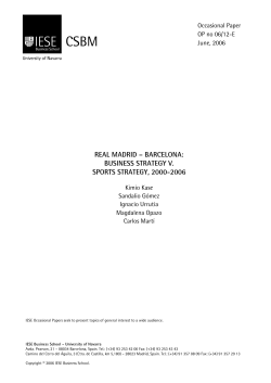 REAL MADRID &ndash; BARCELONA: BUSINESS STRATEGY V. SPORTS