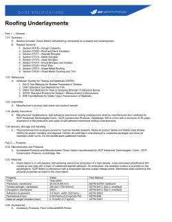 Roof Detail Membrane Specification