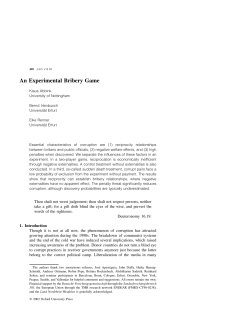 An Experimental Bribery Game