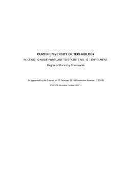 Enrolment: Degree of Doctor by Coursework