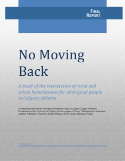 No Moving Back - Calgary Homeless Foundation