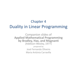 Slides Chapter 4 - Duality in Linear Programming