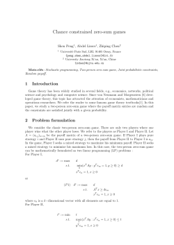 Chance constrained zero-sum games