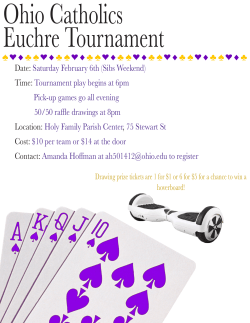 Date: Saturday February 6th (Sibs Weekend) Time: Tournament play