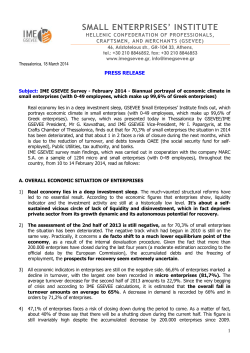 SMALL ENTERPRISES` INSTITUTE HELLENIC CONFEDERATION