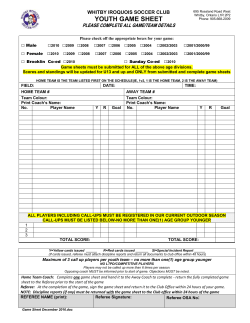 Outdoor Game Sheet