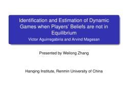 Identification and Estimation of Dynamic Games when Players