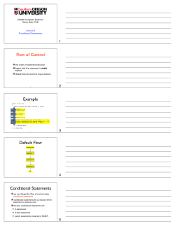 Flow of Control Example Default Flow Conditional Statements