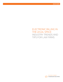 Electronic Billing in the Legal Space: Industry Trends