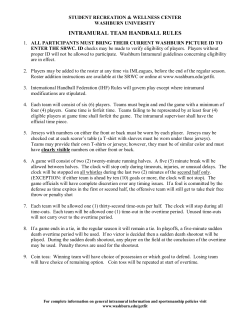 intramural team handball rules