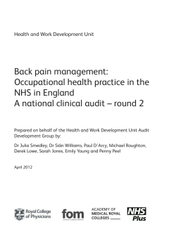 Back pain management: executive summary