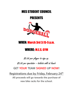 MES STUDENT COUNCIL PRESENTS $3.00 per player to sign up