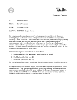 SUBJECT: FY14-FY16 Budget Manual
