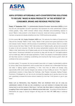 ASPA offered affordable anti-counterfeiting solutions to secure made