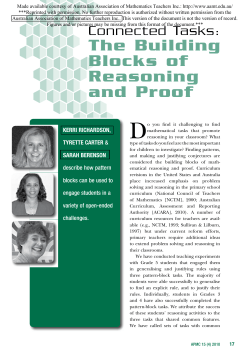 Connected Tasks: The Building Blocks of Reasoning and Proof