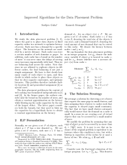 Improved Algorithms for the Data Placement Problem