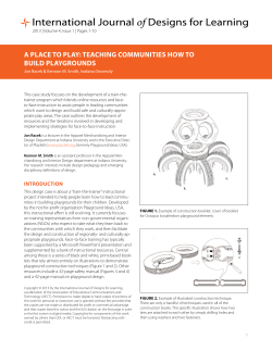 A plAce to plAy: teAching communities how to