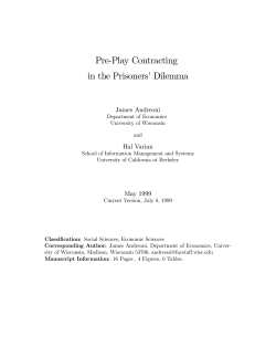 Pre0Play Contracting in the Prisoners* Dilemma