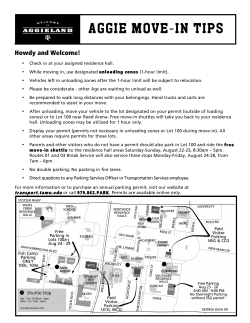 aggie move-in tips - TAMU Transportation
