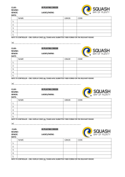 TEAM FOR: (club) IN PLAYING ORDER