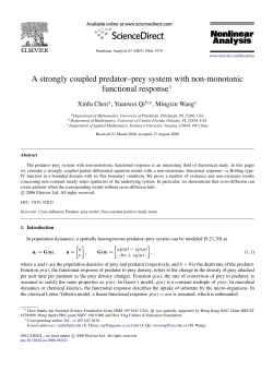 A strongly coupled predator&ndash;prey system with non