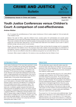 Youth Justice Conferences versus Children`s Court