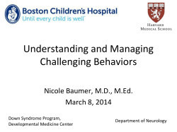 Managing Challenging Behaviors - Federation for Children with