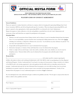 player`s code of conduct agreement