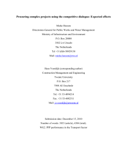 Procuring complex projects using the competitive dialogue