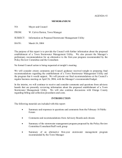 Information on Proposed Stormwater Management Utility