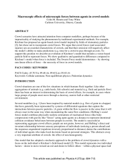 Macroscopic effects of microscopic forces between agents in crowd